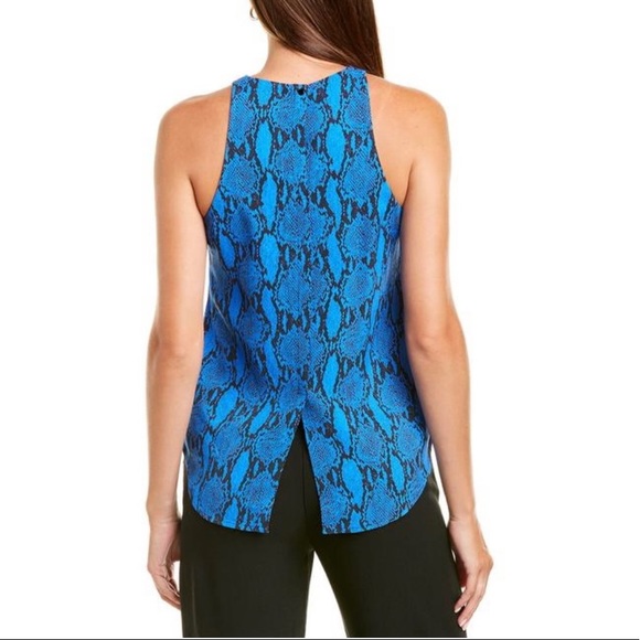 A.L.C. Blue Anise Snakeskin-print Python Tank Top  Size: 4 - Picture 11 of 11